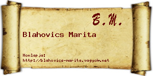 Blahovics Marita névjegykártya
